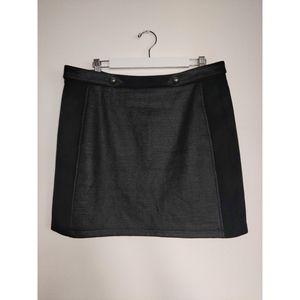 Tristan Short Black Classy Suede Skirt